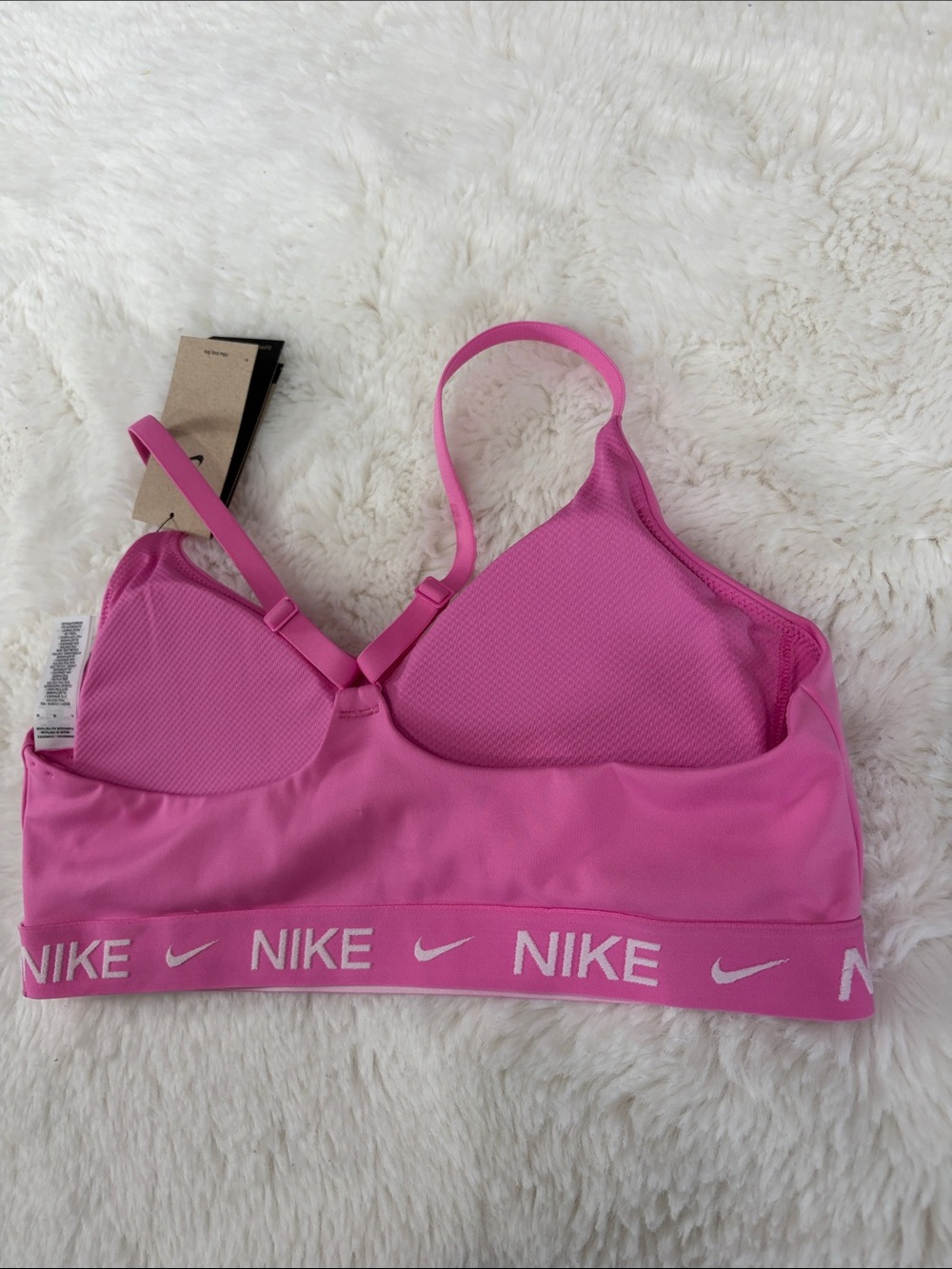 Nike Pink Strappy Light-Support Sports Bra,Size L - Picture 13 of 15